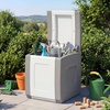 image:imageGiantex Outdoor Deck Box 27 Gallon Patio Container with Lockable Lid Weatherproof Plastic Storage Bin for Packages Garden Tools Cushions Pool Supplies SmallBeigeGrey