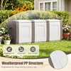 image:imageGiantex Outdoor Deck Box 27 Gallon Patio Container with Lockable Lid Weatherproof Plastic Storage Bin for Packages Garden Tools Cushions Pool Supplies SmallBeigeBeige