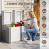 image:imageGiantex Outdoor Deck Box 27 Gallon Patio Container with Lockable Lid Weatherproof Plastic Storage Bin for Packages Garden Tools Cushions Pool Supplies SmallBeigeGrey