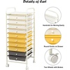image:imageGiantex Plastic Boxes 10 Drawer Rolling Organizer Cart Utility Storage Tools Scrapbook Paper MultiUse Yellow