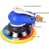 image:imageGiantex Pneumatic Sander Air Palm Random Orbital Sander Dual Action Pneumatic Polisher Suitable for Parts Such as Car Body Furniture etc Speed Adjustable Grinding Sanding with Pad 6 inch