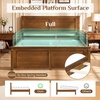 image:imageGiantex Wood Queen Size Bed Frame with Headboard Farmhouse Solid Platform Bed wWooden Slat Support Mattress Foundation UnderBed Storage No Box Spring Needed WalnutWalnutsolid Headboard
