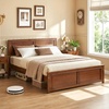 image:imageGiantex Wood Queen Size Bed Frame with Headboard Farmhouse Solid Platform Bed wWooden Slat Support Mattress Foundation UnderBed Storage No Box Spring Needed WalnutWalnutsolid Headboard