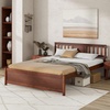 image:imageGiantex Wood Queen Size Bed Frame with Headboard Farmhouse Solid Platform Bed wWooden Slat Support Mattress Foundation UnderBed Storage No Box Spring Needed WalnutWalnut