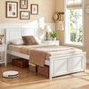 image:imageGiantex Wood Queen Size Bed Frame with Headboard Farmhouse Solid Platform Bed wWooden Slat Support Mattress Foundation UnderBed Storage No Box Spring Needed WalnutWhitesolid Headboard