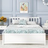 image:imageGiantex Wood Queen Size Bed Frame with Headboard Farmhouse Solid Platform Bed wWooden Slat Support Mattress Foundation UnderBed Storage No Box Spring Needed WalnutWhite