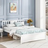 image:imageGiantex Wood Queen Size Bed Frame with Headboard Farmhouse Solid Platform Bed wWooden Slat Support Mattress Foundation UnderBed Storage No Box Spring Needed WalnutWhite