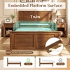image:imageGiantex Wood Queen Size Bed Frame with Headboard Farmhouse Solid Platform Bed wWooden Slat Support Mattress Foundation UnderBed Storage No Box Spring Needed WalnutWalnutsolid Headboard