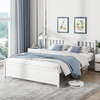 image:imageGiantex Wood Queen Size Bed Frame with Headboard Farmhouse Solid Platform Bed wWooden Slat Support Mattress Foundation UnderBed Storage No Box Spring Needed WalnutWhite