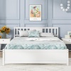 image:imageGiantex Wood Queen Size Bed Frame with Headboard Farmhouse Solid Platform Bed wWooden Slat Support Mattress Foundation UnderBed Storage No Box Spring Needed WalnutWhite