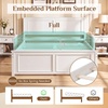 image:imageGiantex Wood Queen Size Bed Frame with Headboard Farmhouse Solid Platform Bed wWooden Slat Support Mattress Foundation UnderBed Storage No Box Spring Needed WalnutWhitesolid Headboard