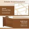 image:imageGiantex Wood Queen Size Bed Frame with Headboard Farmhouse Solid Platform Bed wWooden Slat Support Mattress Foundation UnderBed Storage No Box Spring Needed WalnutWalnutsolid Headboard