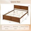 image:imageGiantex Wood Queen Size Bed Frame with Headboard Farmhouse Solid Platform Bed wWooden Slat Support Mattress Foundation UnderBed Storage No Box Spring Needed WalnutWalnutsolid Headboard