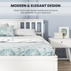 image:imageGiantex Wood Queen Size Bed Frame with Headboard Farmhouse Solid Platform Bed wWooden Slat Support Mattress Foundation UnderBed Storage No Box Spring Needed WalnutWhite