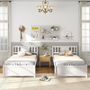 image:imageGiantex Wood Queen Size Bed Frame with Headboard Farmhouse Solid Platform Bed wWooden Slat Support Mattress Foundation UnderBed Storage No Box Spring Needed WalnutWhite
