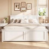 image:imageGiantex Wood Queen Size Bed Frame with Headboard Farmhouse Solid Platform Bed wWooden Slat Support Mattress Foundation UnderBed Storage No Box Spring Needed WalnutWhitesolid Headboard