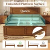 image:imageGiantex Wood Queen Size Bed Frame with Headboard Farmhouse Solid Platform Bed wWooden Slat Support Mattress Foundation UnderBed Storage No Box Spring Needed WalnutWalnutsolid Headboard