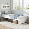 image:imageGiantex Wood Queen Size Bed Frame with Headboard Farmhouse Solid Platform Bed wWooden Slat Support Mattress Foundation UnderBed Storage No Box Spring Needed WalnutWhite