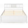 image:imageGiantex Wood Queen Size Bed Frame with Headboard Farmhouse Solid Platform Bed wWooden Slat Support Mattress Foundation UnderBed Storage No Box Spring Needed WalnutWhite