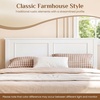 image:imageGiantex Wood Queen Size Bed Frame with Headboard Farmhouse Solid Platform Bed wWooden Slat Support Mattress Foundation UnderBed Storage No Box Spring Needed WalnutWhitesolid Headboard