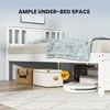 image:imageGiantex Wood Queen Size Bed Frame with Headboard Farmhouse Solid Platform Bed wWooden Slat Support Mattress Foundation UnderBed Storage No Box Spring Needed WalnutWhite