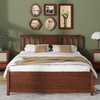 image:imageGiantex Wood Queen Size Bed Frame with Headboard Farmhouse Solid Platform Bed wWooden Slat Support Mattress Foundation UnderBed Storage No Box Spring Needed WalnutWalnut
