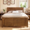 image:imageGiantex Wood Queen Size Bed Frame with Headboard Farmhouse Solid Platform Bed wWooden Slat Support Mattress Foundation UnderBed Storage No Box Spring Needed WalnutWalnutsolid Headboard