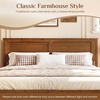 image:imageGiantex Wood Queen Size Bed Frame with Headboard Farmhouse Solid Platform Bed wWooden Slat Support Mattress Foundation UnderBed Storage No Box Spring Needed WalnutWalnutsolid Headboard