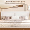 image:imageGiantex Wood Queen Size Bed Frame with Headboard Farmhouse Solid Platform Bed wWooden Slat Support Mattress Foundation UnderBed Storage No Box Spring Needed WalnutWhitesolid Headboard