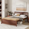 image:imageGiantex Wood Queen Size Bed Frame with Headboard Farmhouse Solid Platform Bed wWooden Slat Support Mattress Foundation UnderBed Storage No Box Spring Needed WalnutWalnut