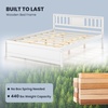 image:imageGiantex Wood Queen Size Bed Frame with Headboard Farmhouse Solid Platform Bed wWooden Slat Support Mattress Foundation UnderBed Storage No Box Spring Needed WalnutWhite
