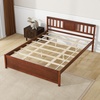 image:imageGiantex Wood Queen Size Bed Frame with Headboard Farmhouse Solid Platform Bed wWooden Slat Support Mattress Foundation UnderBed Storage No Box Spring Needed WalnutWalnut
