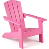 image:imageGiantex Kids Adirondack Chair AllWeather HIPS Childrens Outdoor Chair with Tilted High Backrest Toddler Beach Chair for Garden Patio Backyard Kids Lawn Chairs for Age 37 2GrayPinkflat Top Back