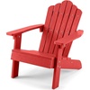 image:imageGiantex Kids Adirondack Chair AllWeather HIPS Childrens Outdoor Chair with Tilted High Backrest Toddler Beach Chair for Garden Patio Backyard Kids Lawn Chairs for Age 37 2GrayRedcurved Top Back