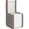 image:imageGiantex Outdoor Deck Box 27 Gallon Patio Container with Lockable Lid Weatherproof Plastic Storage Bin for Packages Garden Tools Cushions Pool Supplies SmallBeigeBeige