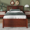 image:imageGiantex Wood Queen Size Bed Frame with Headboard Farmhouse Solid Platform Bed wWooden Slat Support Mattress Foundation UnderBed Storage No Box Spring Needed WalnutWalnut