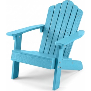 image:imageGiantex Kids Adirondack Chair AllWeather HIPS Childrens Outdoor Chair with Tilted High Backrest Toddler Beach Chair for Garden Patio Backyard Kids Lawn Chairs for Age 37 2GrayTurquoisecurved Top Back