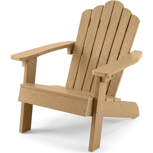image:imageGiantex Kids Adirondack Chair AllWeather HIPS Childrens Outdoor Chair with Tilted High Backrest Toddler Beach Chair for Garden Patio Backyard Kids Lawn Chairs for Age 37 2GrayTeakcurved Top Back