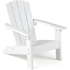 image:imageGiantex Kids Adirondack Chair AllWeather HIPS Childrens Outdoor Chair with Tilted High Backrest Toddler Beach Chair for Garden Patio Backyard Kids Lawn Chairs for Age 37 2GrayWhiteflat Top Back
