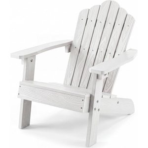 image:imageGiantex Kids Adirondack Chair AllWeather HIPS Childrens Outdoor Chair with Tilted High Backrest Toddler Beach Chair for Garden Patio Backyard Kids Lawn Chairs for Age 37 2GrayWhitecurved Top Back