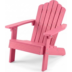 image:imageGiantex Kids Adirondack Chair AllWeather HIPS Childrens Outdoor Chair with Tilted High Backrest Toddler Beach Chair for Garden Patio Backyard Kids Lawn Chairs for Age 37 2GrayPinkcurved Top Back