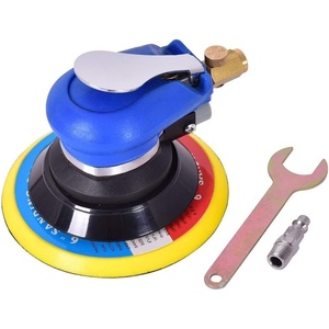 image:imageGiantex Pneumatic Sander Air Palm Random Orbital Sander Dual Action Pneumatic Polisher Suitable for Parts Such as Car Body Furniture etc Speed Adjustable Grinding Sanding with Pad 6 inch