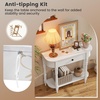image:imageGiantex 2Tier Console Table 36 Retro Entryway Table with Storage Drawer amp Elegant Legs Narrow Wooden Sofa Table with Open Shelf for Living Room Foyer Hallway Bedroom Entrance BrownWhite