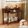 image:imageGiantex 2Tier Console Table 36 Retro Entryway Table with Storage Drawer amp Elegant Legs Narrow Wooden Sofa Table with Open Shelf for Living Room Foyer Hallway Bedroom Entrance BrownBrown