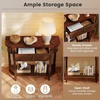 image:imageGiantex 2Tier Console Table 36 Retro Entryway Table with Storage Drawer amp Elegant Legs Narrow Wooden Sofa Table with Open Shelf for Living Room Foyer Hallway Bedroom Entrance BrownBrown