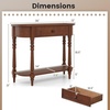 image:imageGiantex 2Tier Console Table 36 Retro Entryway Table with Storage Drawer amp Elegant Legs Narrow Wooden Sofa Table with Open Shelf for Living Room Foyer Hallway Bedroom Entrance BrownBrown