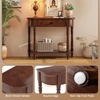 image:imageGiantex 2Tier Console Table 36 Retro Entryway Table with Storage Drawer amp Elegant Legs Narrow Wooden Sofa Table with Open Shelf for Living Room Foyer Hallway Bedroom Entrance BrownBrown