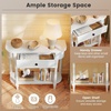 image:imageGiantex 2Tier Console Table 36 Retro Entryway Table with Storage Drawer amp Elegant Legs Narrow Wooden Sofa Table with Open Shelf for Living Room Foyer Hallway Bedroom Entrance BrownWhite