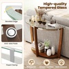 image:imageGiantex 2Tier Glass Console Table Half Moon Modern Entryway Table with Tempered Glass Top amp Open Storage Shelf Narrow Long Sofa Table for Living Room Hallway Foyer Entrance WalnutWalnut