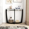 image:imageGiantex 2Tier Glass Console Table Half Moon Modern Entryway Table with Tempered Glass Top amp Open Storage Shelf Narrow Long Sofa Table for Living Room Hallway Foyer Entrance WalnutBlack